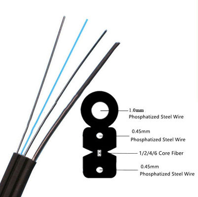 কাস্টমাইজড আউটডোর FTTH ড্রপ কেবল G657A1 G657A2 টাইপ কালো রঙ