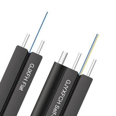 1 2 4 কোর ফাইবার অপটিক ইনডোর/আউটডোর ফ্ল্যাট FTTH ড্রপ কেবল