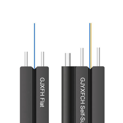 GJXH GJXCH 1,2,4,6,8,12 কোর FTTH ফ্ল্যাট ইনডোর/আউটডোর ফাইবার অপটিক কেবল ড্রপ কেবল