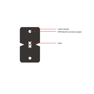 GJXFH 1 2 4 কোর ftth ড্রপ কেবল G652d G657A1 G657A2 SM ইন্ডোর ফাইবার অপটিক ড্রপ কেবল