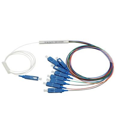 কাস্টমাইজড FTTH ফাইবার অপটিক স্প্লিটার 1x8 PLC মিনি ইস্পাত টিউব টাইপ