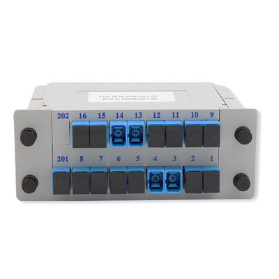 SC UPC PLC ফাইবার অপটিক স্প্লিটার 1x16 ক্যাসেট টাইপ 1650nm তরঙ্গদৈর্ঘ্য