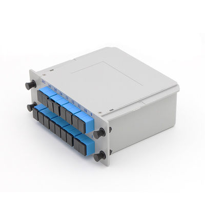 SC UPC PLC ফাইবার অপটিক স্প্লিটার 1x16 ক্যাসেট টাইপ 1650nm তরঙ্গদৈর্ঘ্য