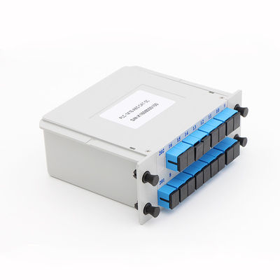 SC UPC PLC ফাইবার অপটিক স্প্লিটার 1x16 ক্যাসেট টাইপ 1650nm তরঙ্গদৈর্ঘ্য