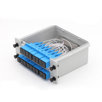 SC UPC PLC ফাইবার অপটিক স্প্লিটার 1x16 ক্যাসেট টাইপ 1650nm তরঙ্গদৈর্ঘ্য