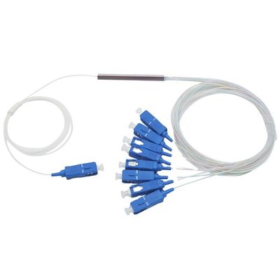 1 মিটার ফাইবার অপটিক মিনি পিএলসি স্প্লিটার 1x8 SC UPC সংযোগকারী সহ