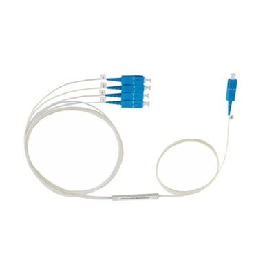 1×4 SC APC ফাইবার অপটিক স্প্লিটার, কেবল টিভির জন্য মিনি টাইপ PLC 4 ওয়ে স্প্লিটার
