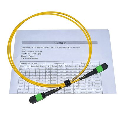 12 কোর 24 কোর ফাইবার কেবল প্যাচ কর্ড, Qsfp এর জন্য Mtp Mpo প্যাচ কেবল Om3 Om4