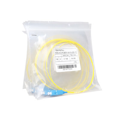0.9 মিমি ব্যাস ফাইবার ক্যাবল অ্যাসেম্বলি 9 / 125 G657A1 SC / UPC সিমপ্লেক্স পালিশ সাদা
