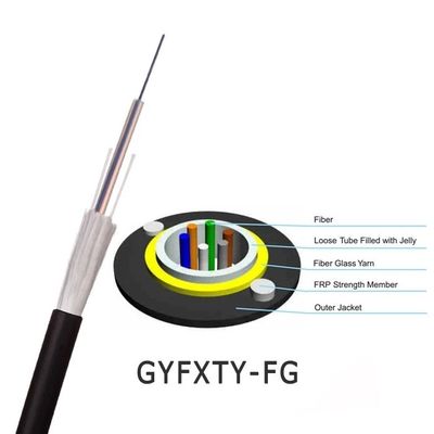 বাইরের জন্য FRP শক্তি GYFXTY ফাইবার অপটিক কেবল 24 কোর একক মোড