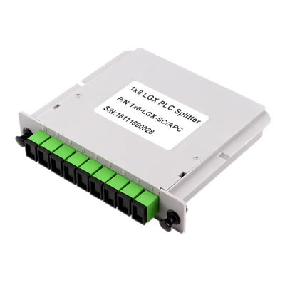 ক্যাসেট টাইপ PLC ফাইবার অপটিক স্প্লিটার 1x8 SC UPC সংযোগকারী সহ