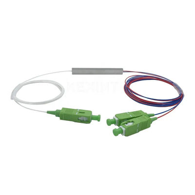 অপটিক্যাল 1x2 PLC ফাইবার স্প্লিটার SC APC UPC একক মোড মাইক্রো স্টিল টিউব টাইপ