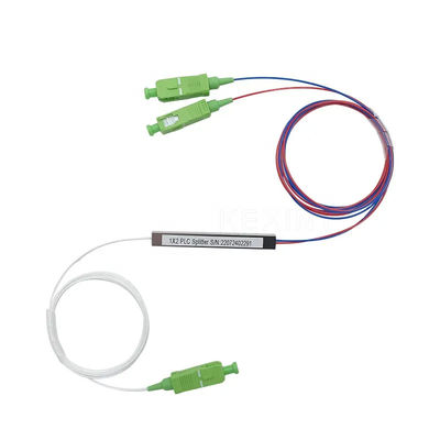 অপটিক্যাল 1x2 PLC ফাইবার স্প্লিটার SC APC UPC একক মোড মাইক্রো স্টিল টিউব টাইপ