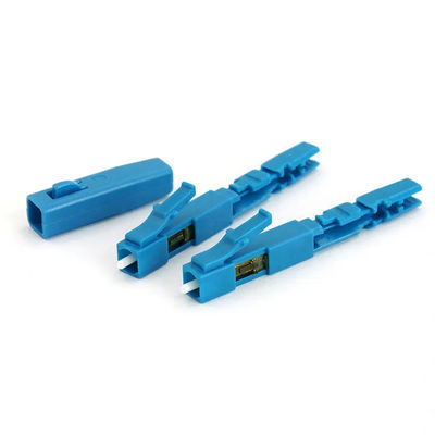 নীল রঙের ফাইবার অপটিক সংযোগকারী, FTTH CATV CCTV-এর জন্য LC UPC দ্রুত সংযোগকারী