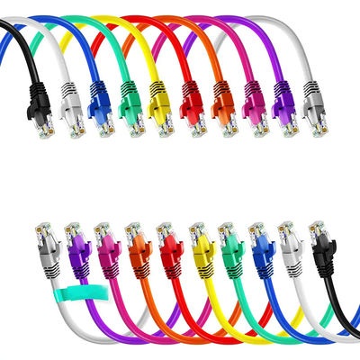 কাস্টমাইজড Cat6A ইথারনেট প্যাচ ক্যাবল, S FTP স্লিম প্যাচ কর্ড 5m 1m দৈর্ঘ্যের